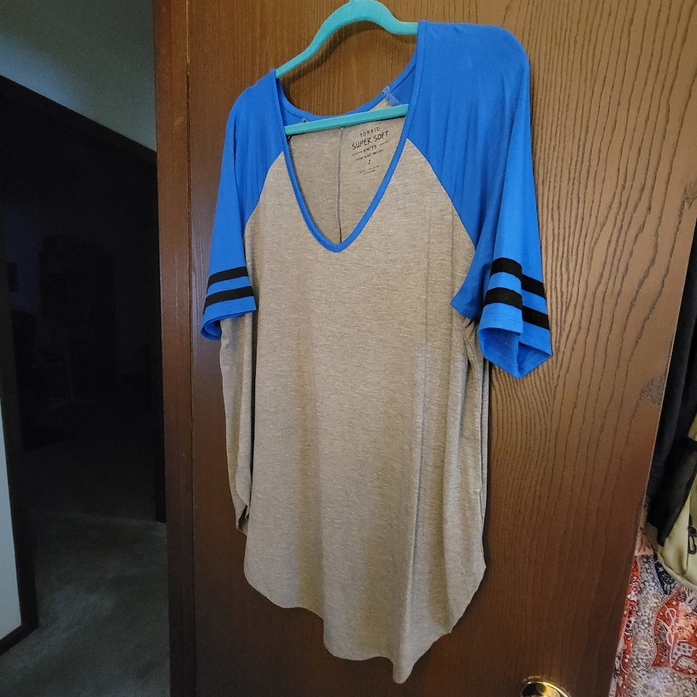 Torrid Super Soft baseball style tunic.